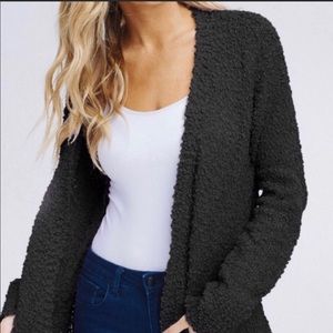 Hollister Popcorn Knit Soft Cardigan in Black